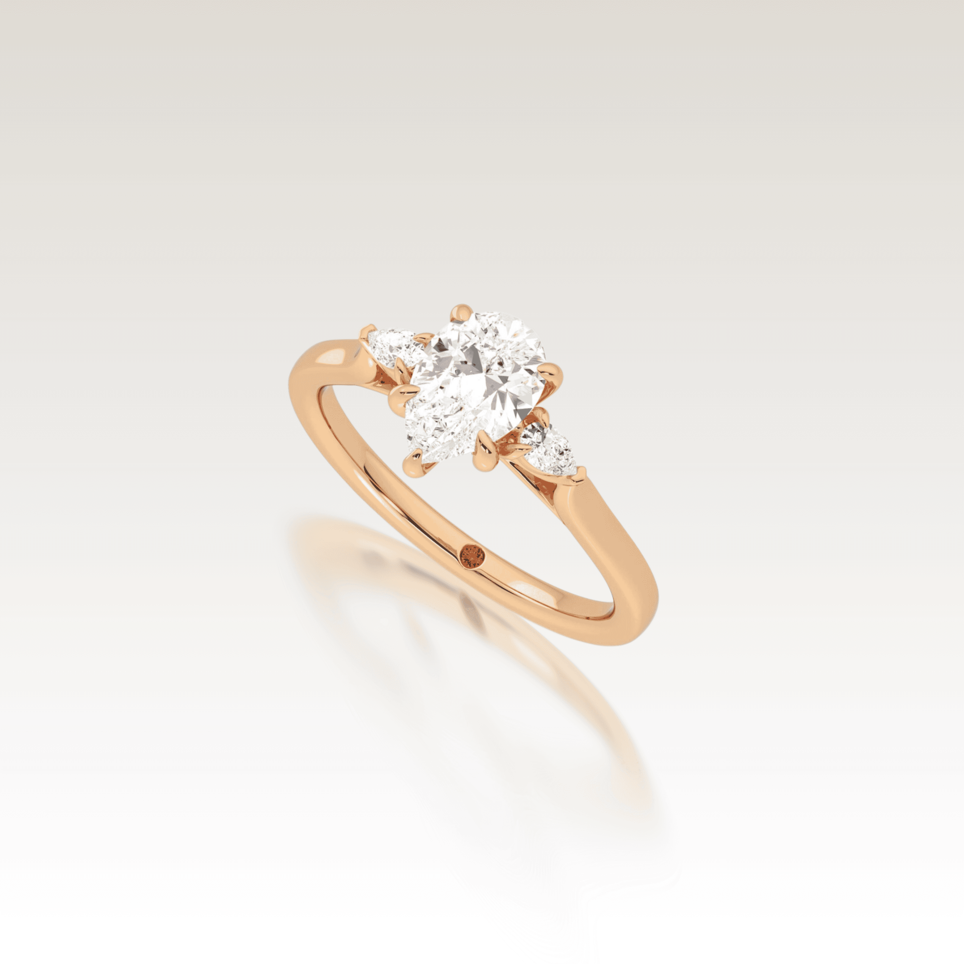 Trio Pear Love Knot Diamond Ring image 1