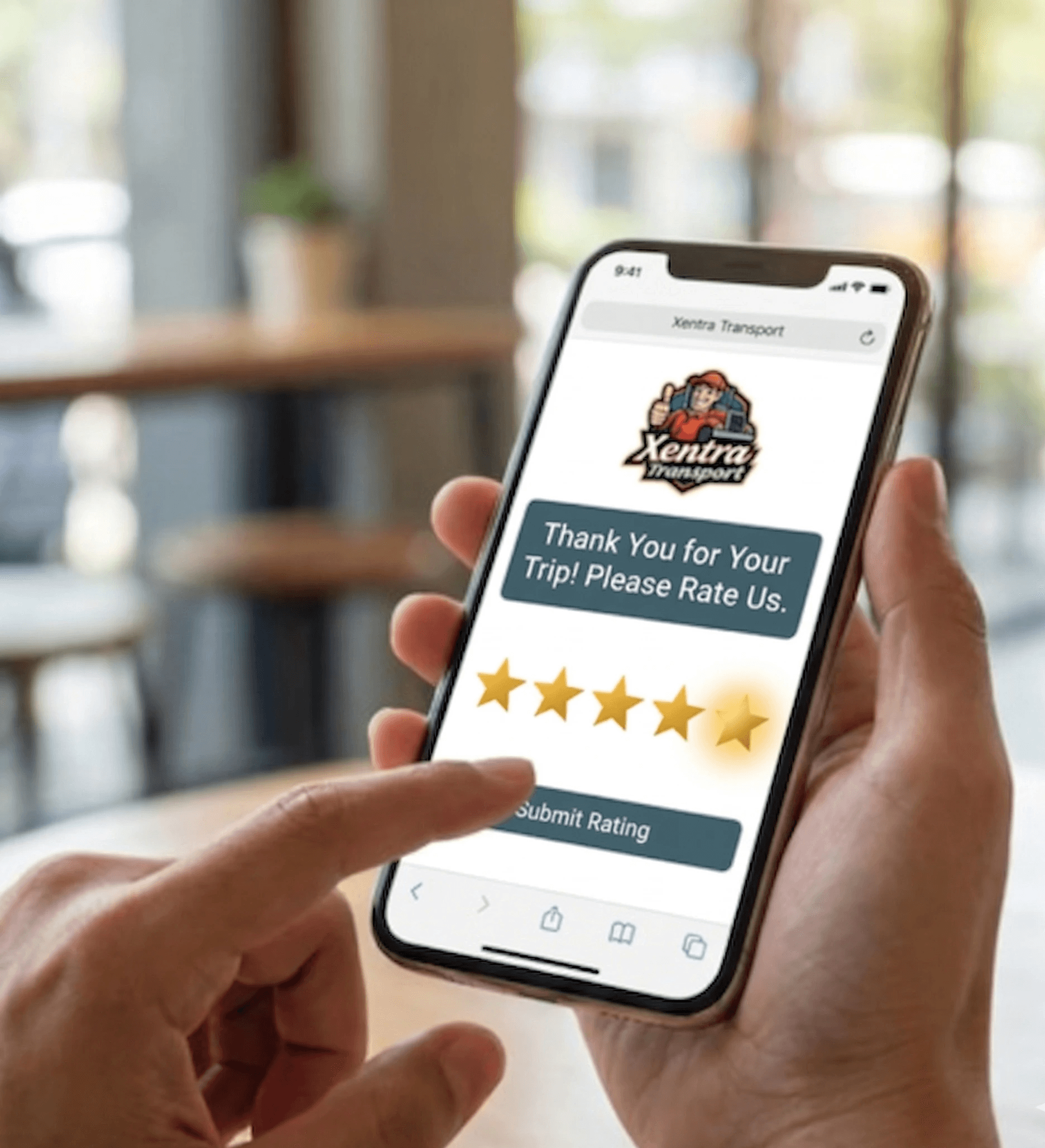 Client rating xentra transport 5 stars