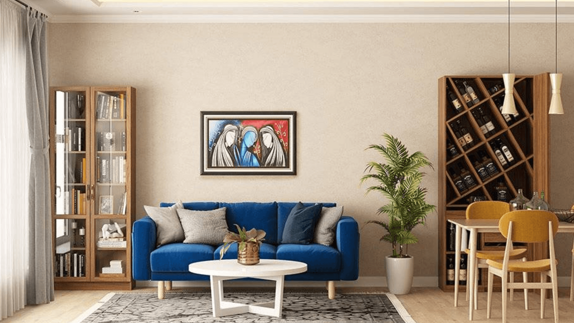 Scandinavian-Inspired Drawing Room With Indian Accents