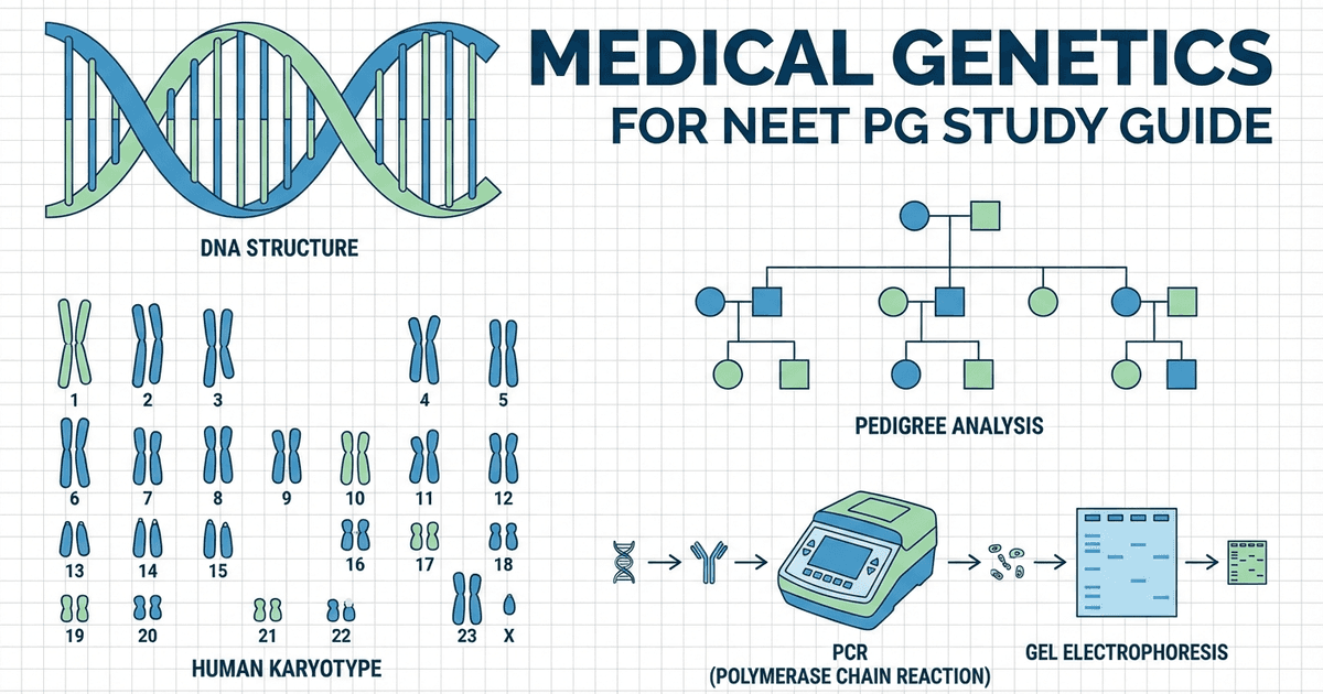 Cover: NEET PG Genetics & Molecular Biology 2026: High-Yield Topics, Mnemonics & MCQ Strategy