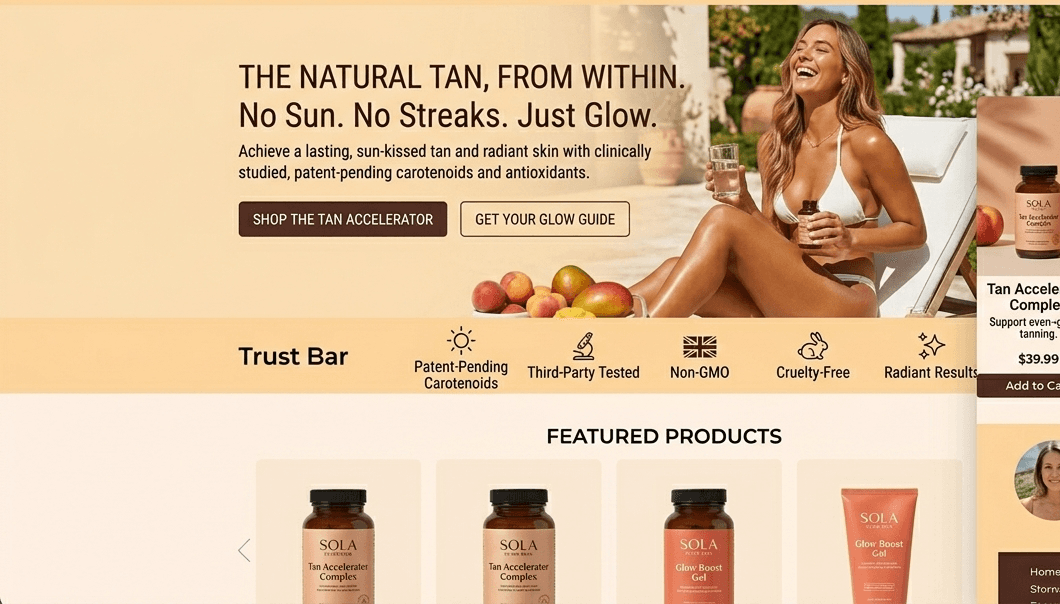 self tanning shopify brand for sale