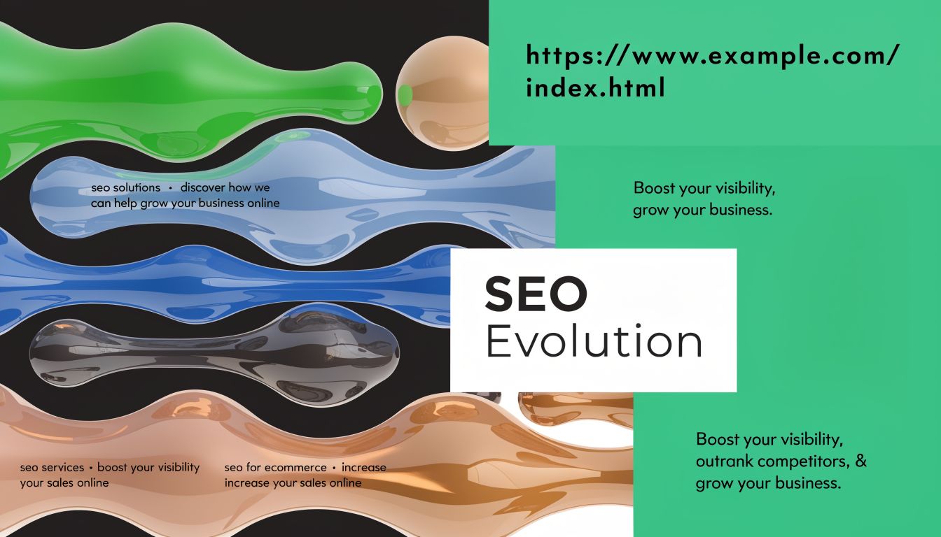 Une image abstraite montrant des formes fluides et colorées pour illustrer les services de référencement naturel SEO.