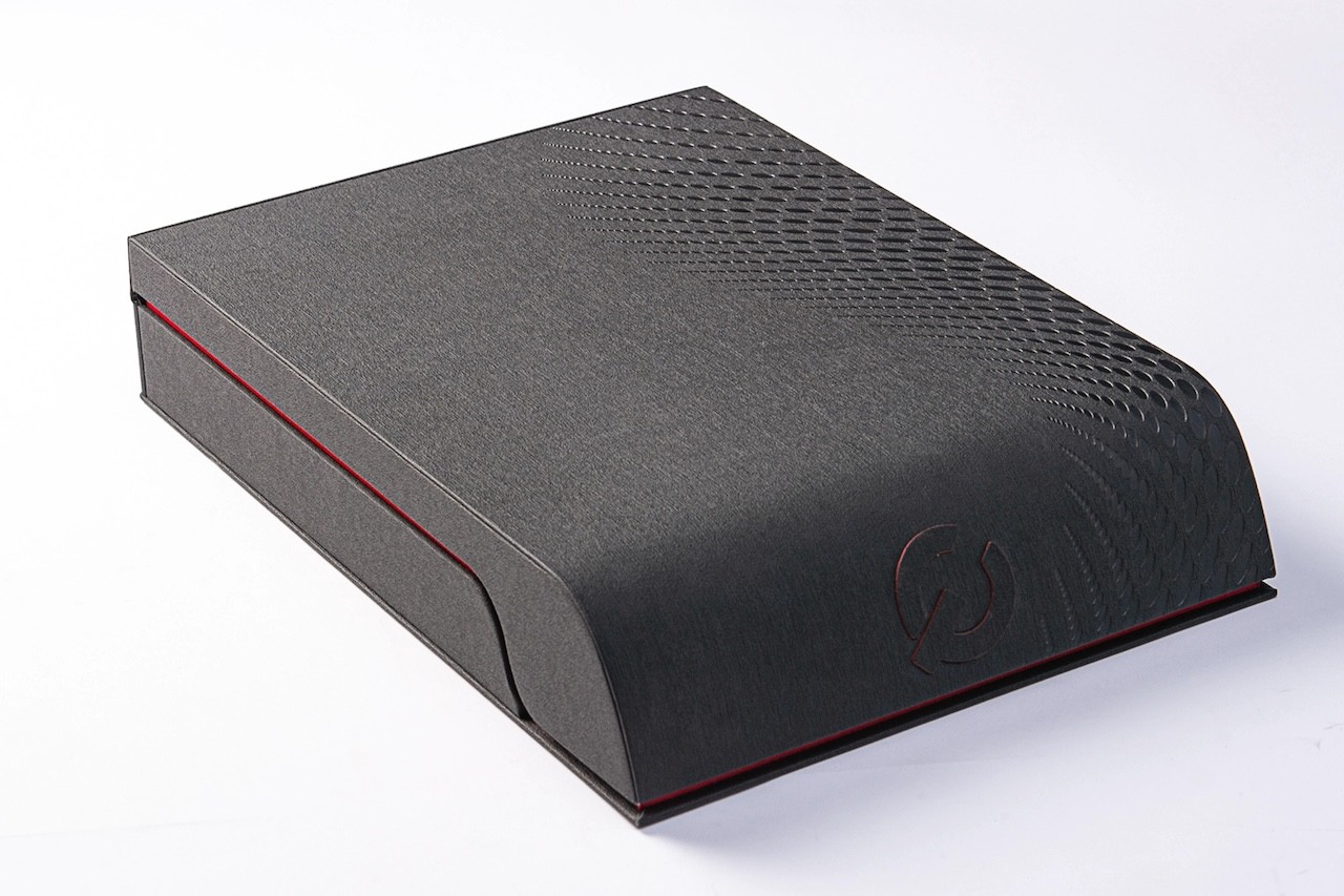 Luxury branded executive gift set with Italian leather box and custom journal