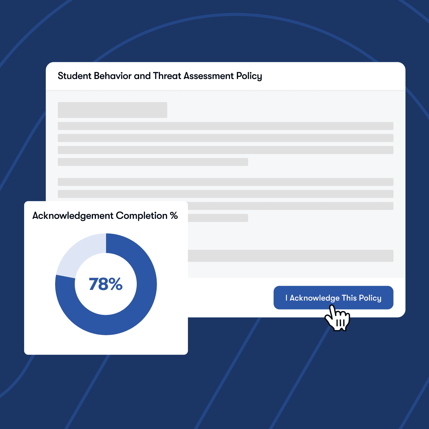 An image showing Impact Suite software solution of compliance and training where a school staff member can see tall the tasks they need to complete and all the tasks they have completed