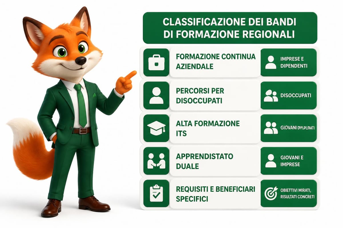 Categorie di bandi formazione regionali