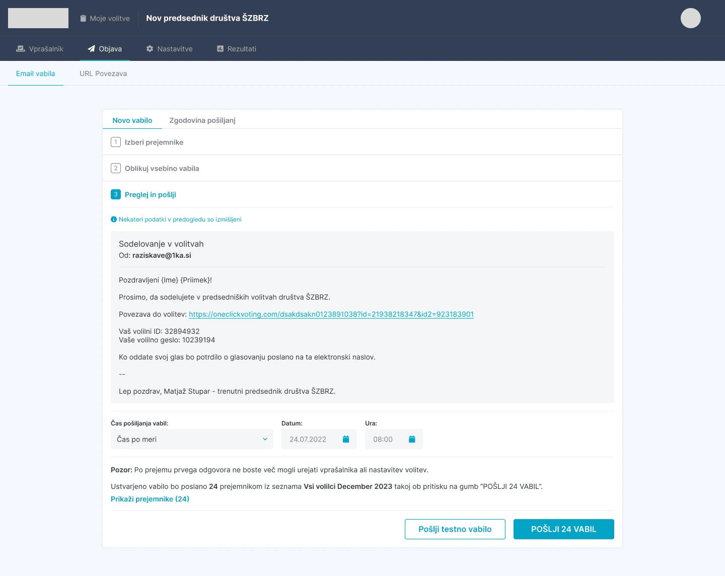 oneclickvoting - preview invite