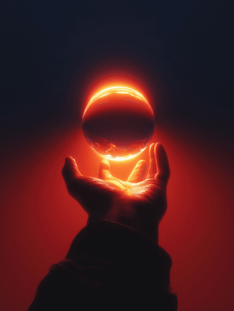 Men hand in the fire ball background for Skill page