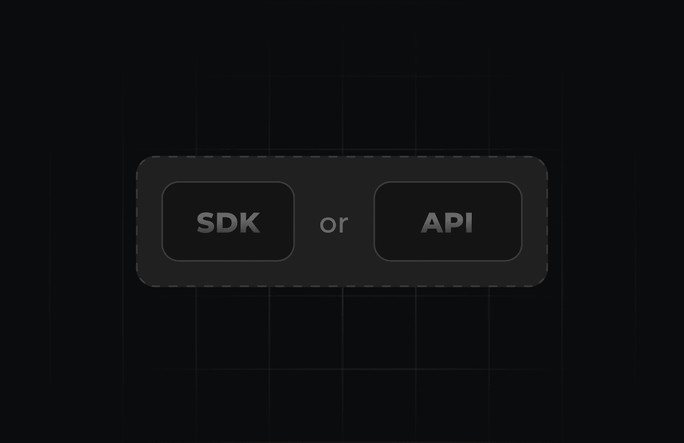Two buttons labeled DEV and PROD with a two-way arrow between them, illustrating easy integration and environment switching.