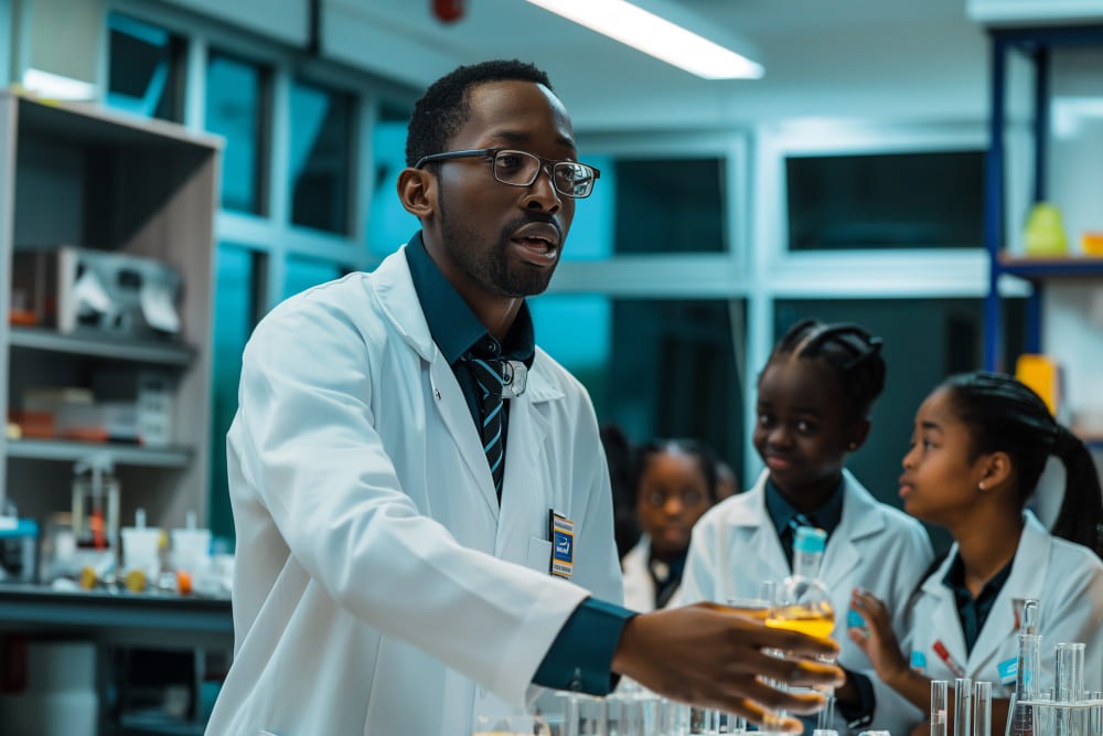 proffesional man in a lab