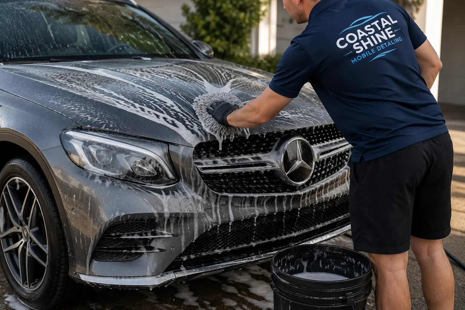 Mobile car exterior detail in progress, Perth