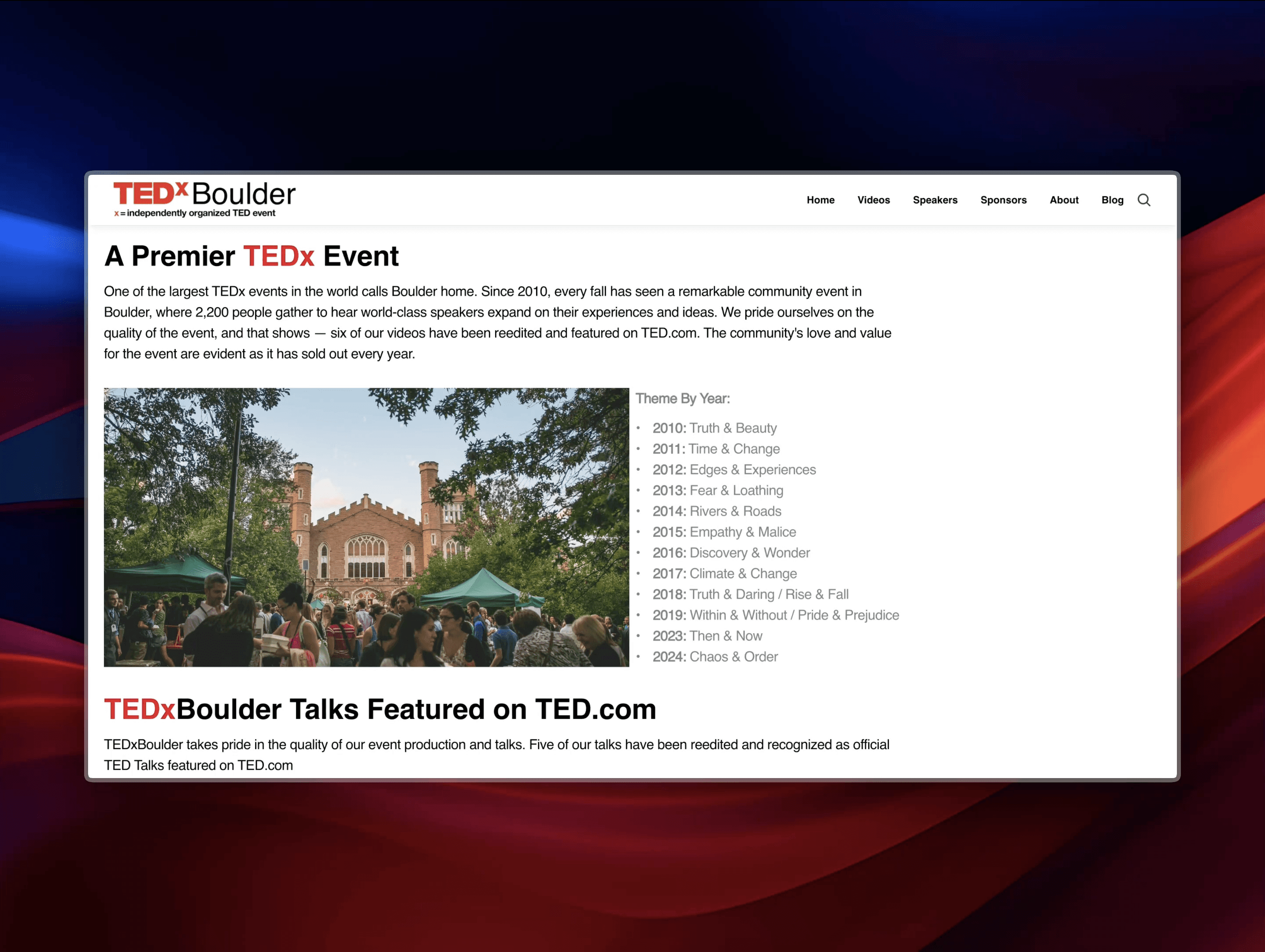 new tedxboulder site