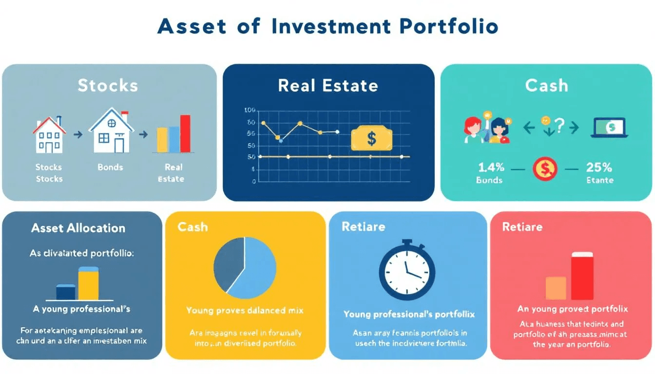 An example of asset allocation in an investment portfolio.