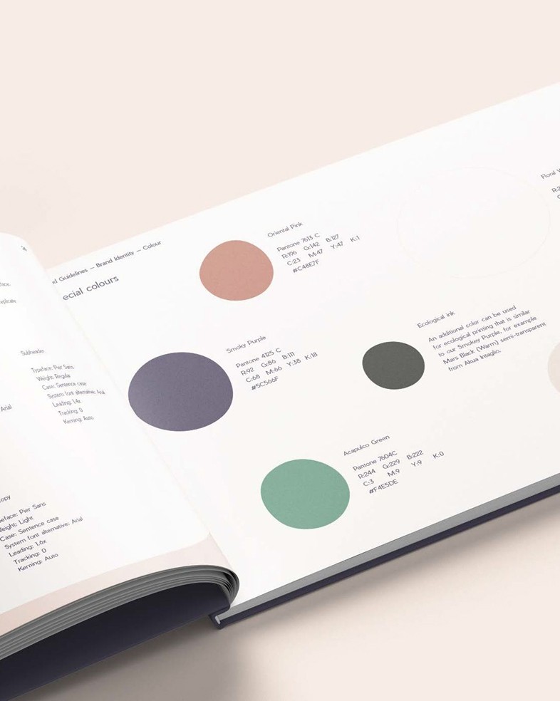 Page of branding guide for pitcher plant nursery