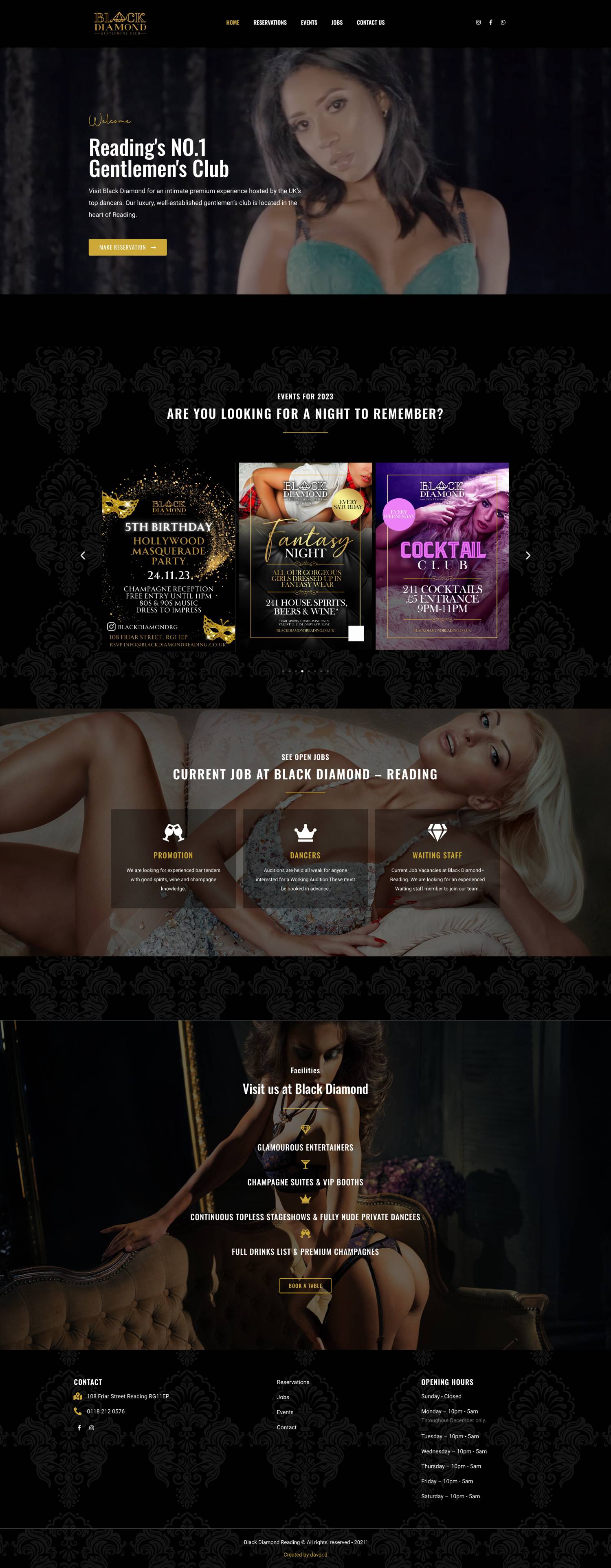 Home page of Black Diamond website vol.1 
