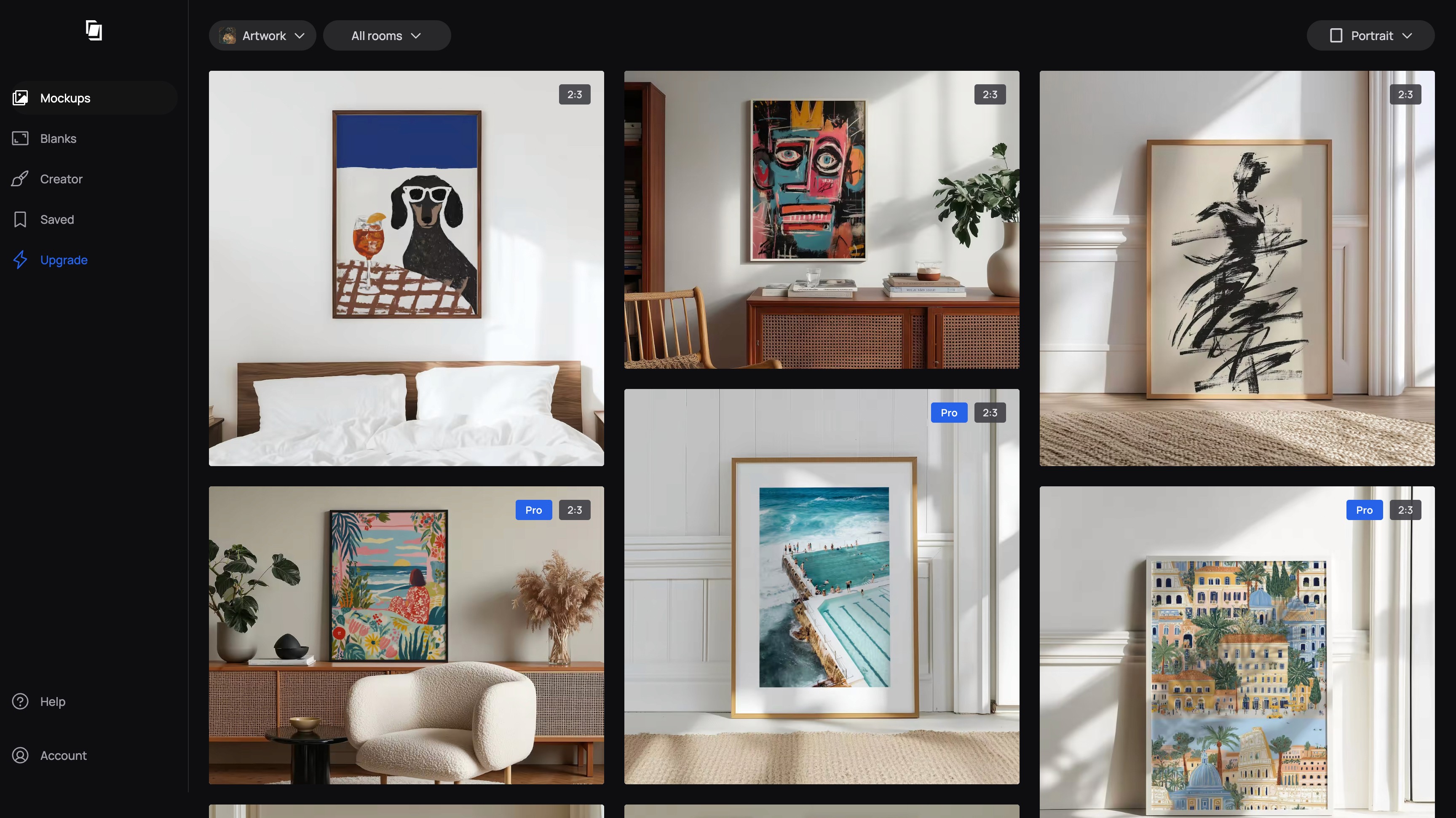 wall art mockup generator