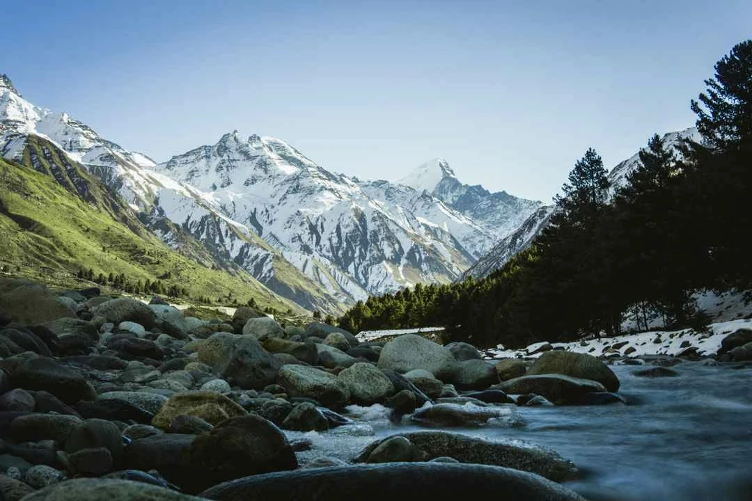 Mountain valley and river