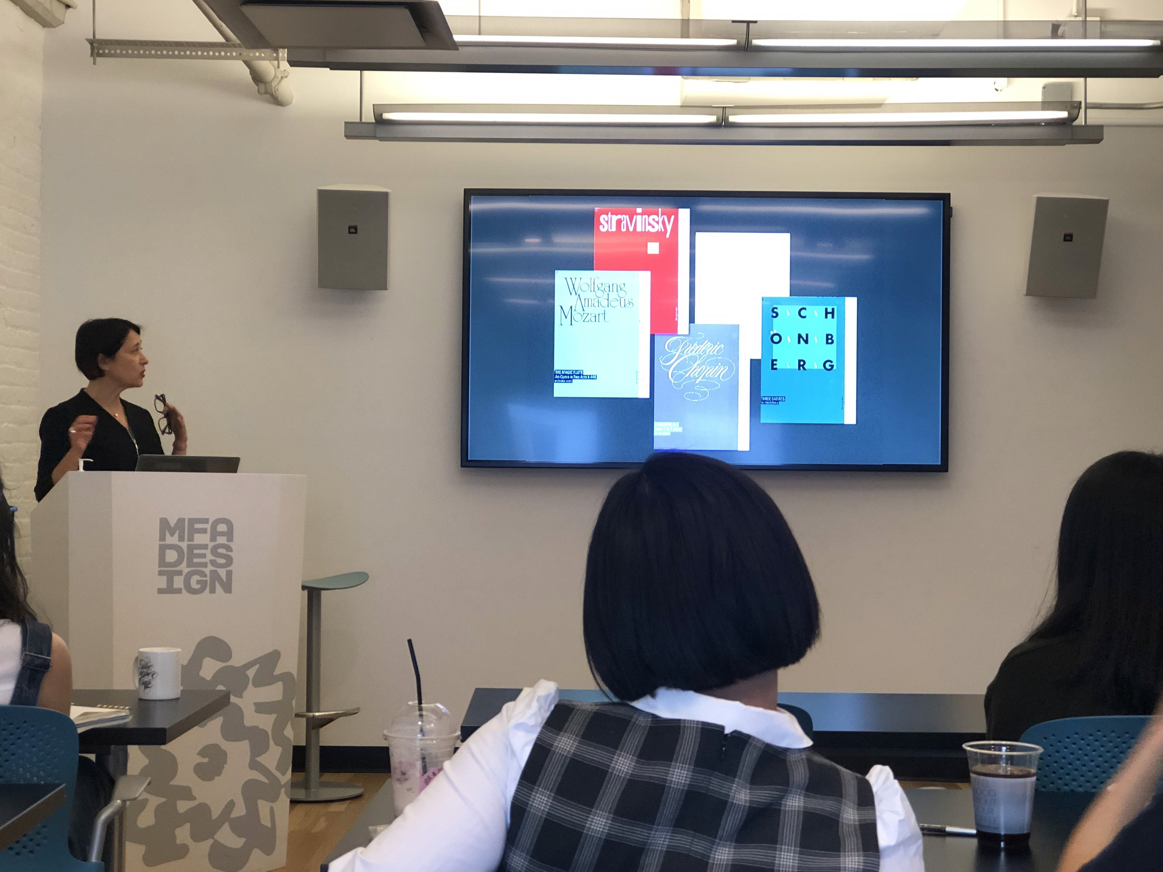 Maya Kopytman's guest lecture showing slides of books