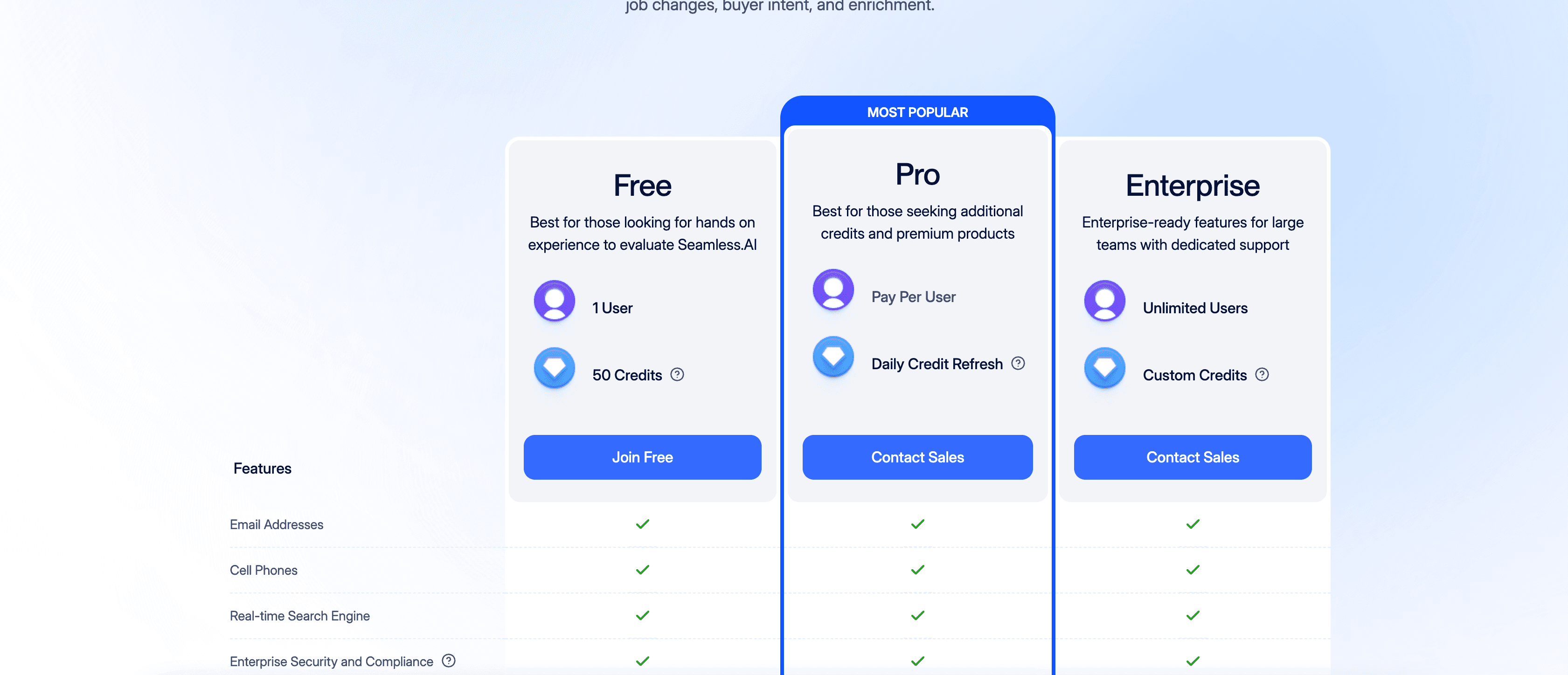 Seamless AI pricing plans