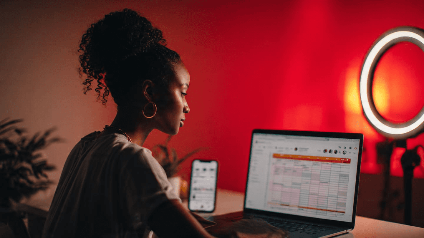 Woman managing Audience Segmentation Platform dashboard - Instagram Reel Caption Ideas
