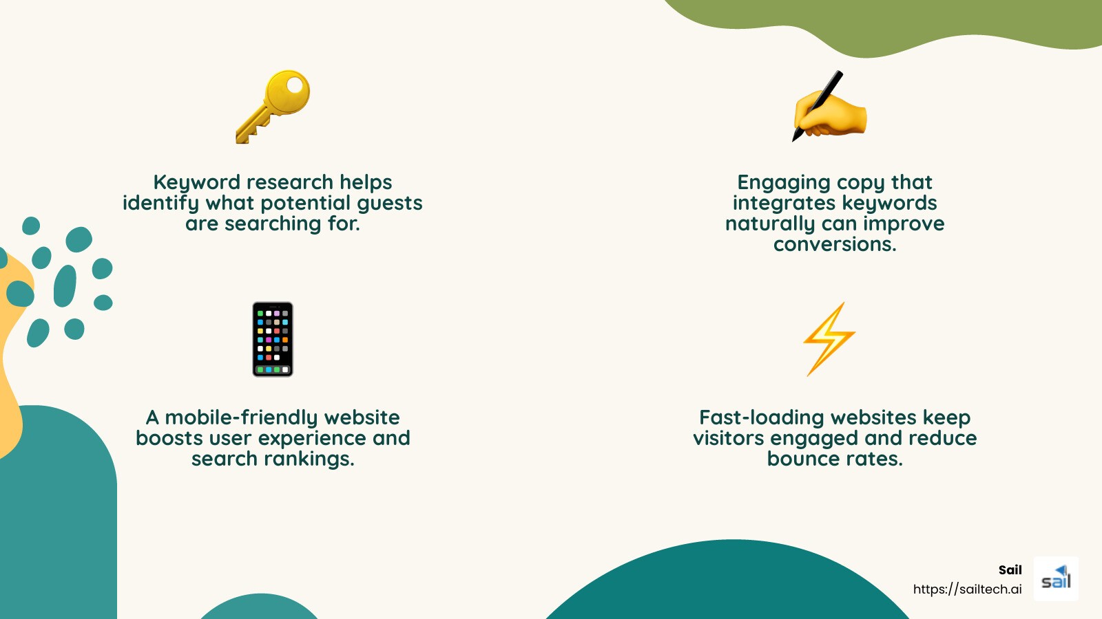 SEO improves search visibility and drives organic traffic - Best hotel marketing strategies infographic 4_facts_emoji_nature