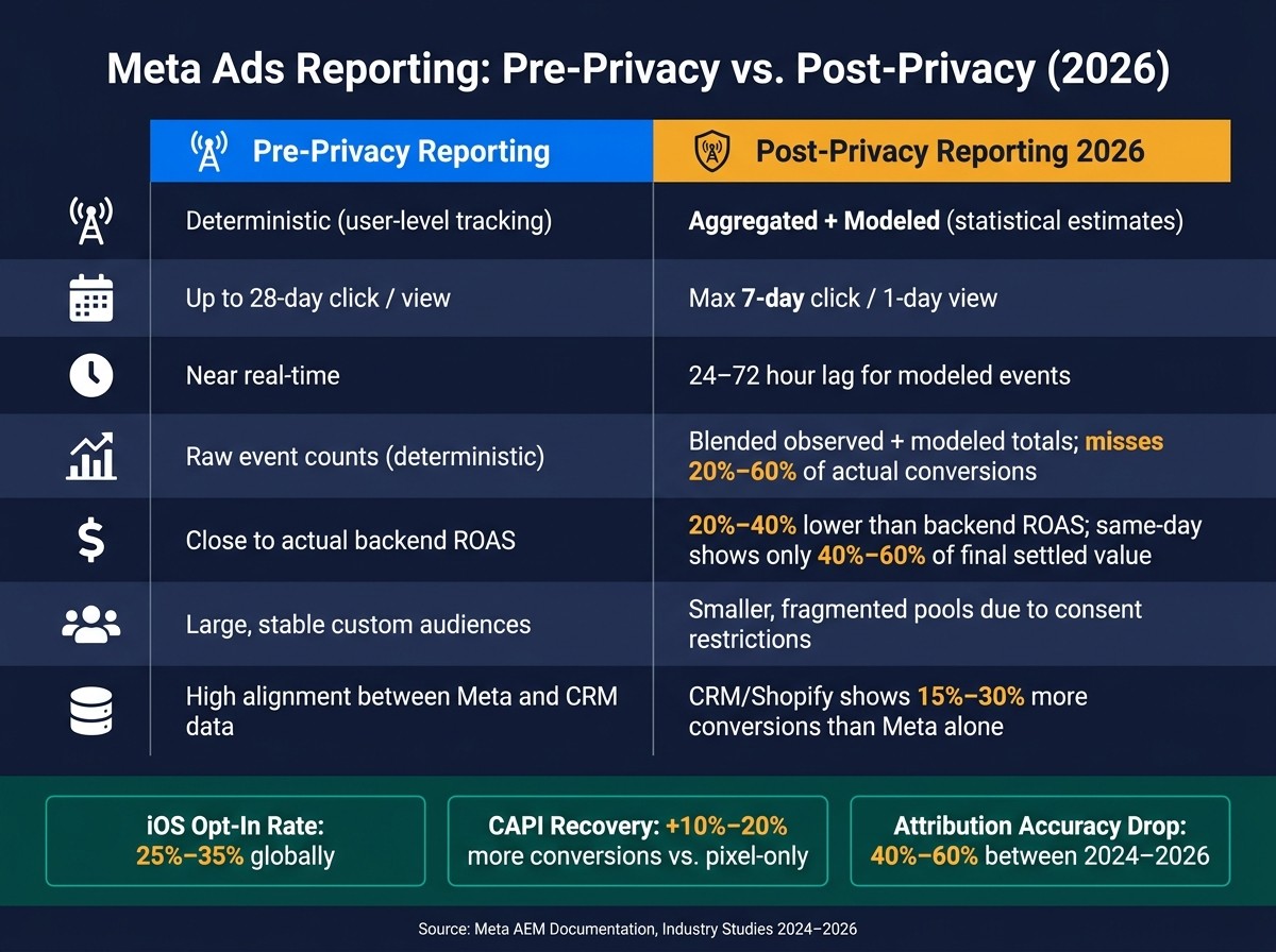 Meta Ads Reporting: Pre-Privacy vs. Post-Privacy Performance Metrics (2026)