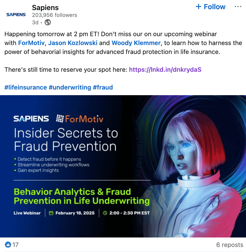 Marketing Spotlight: Sapiens social media marketing