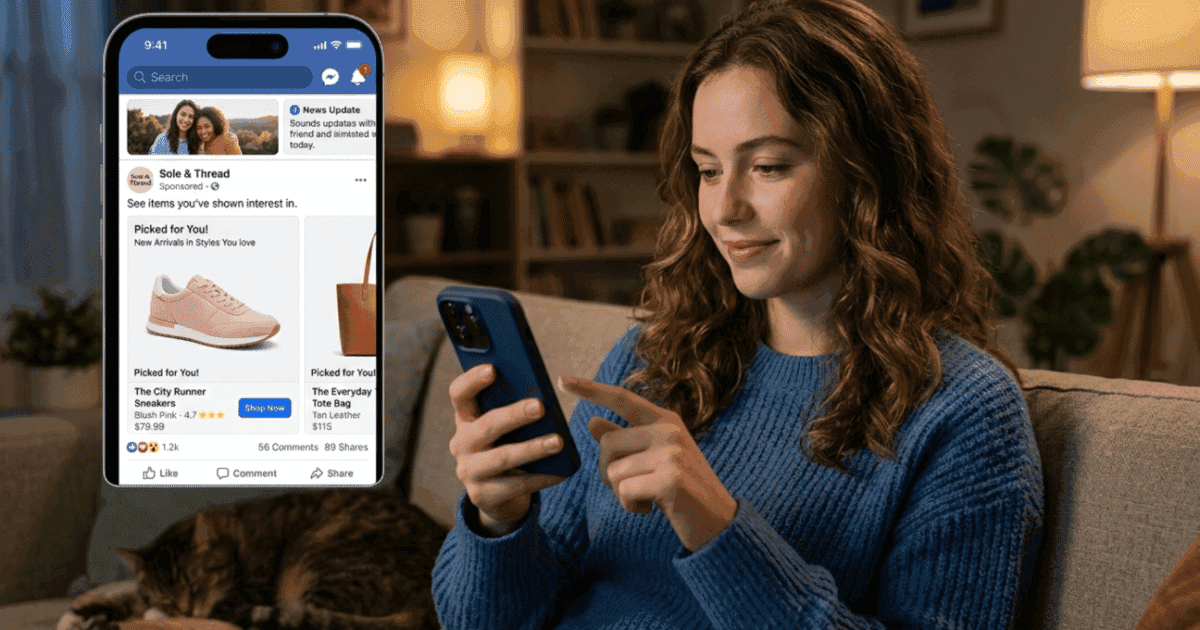 Meta dynamic ad with personalized product recommendations