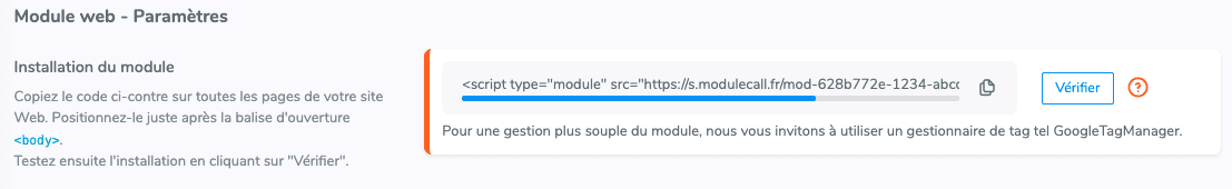 Statut installation