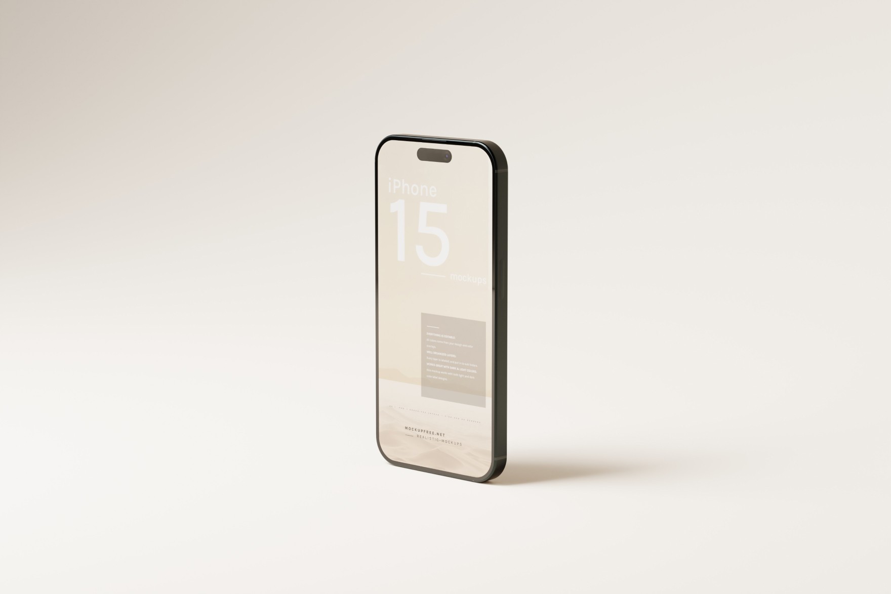 iPhone 15 Mockup - Realistic Reflections - Professional Presentation