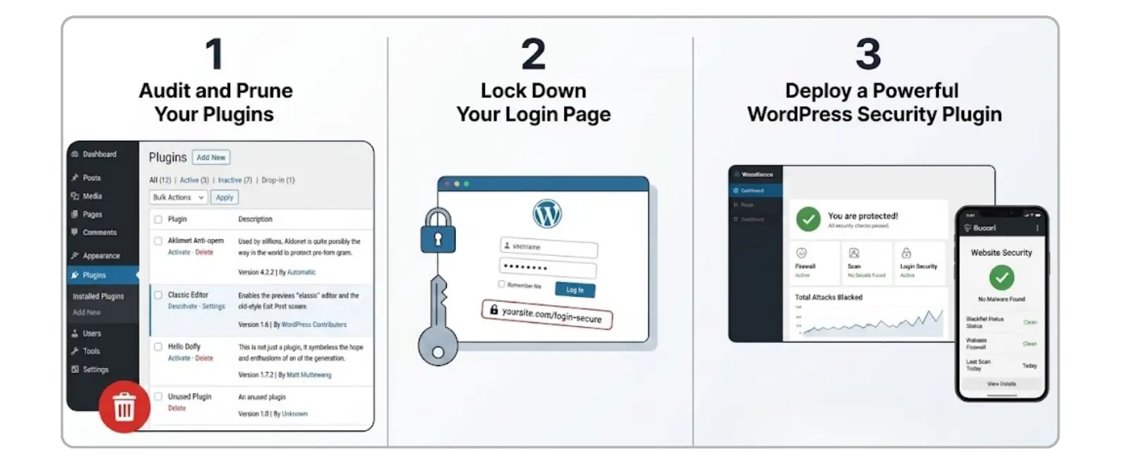 Three-step WordPress security checklist
