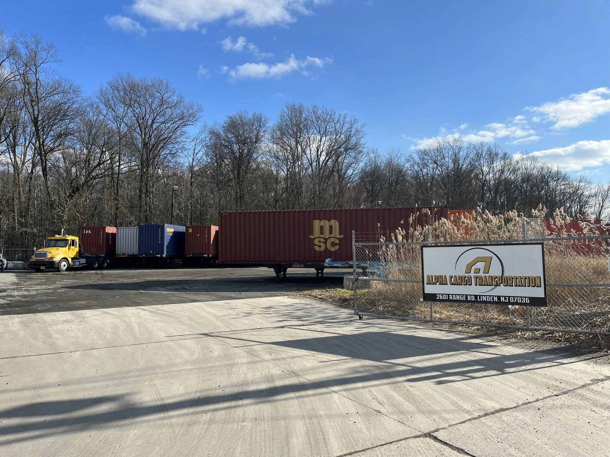 Alpha Cargo Transportation container yard in Linden, New Jersey