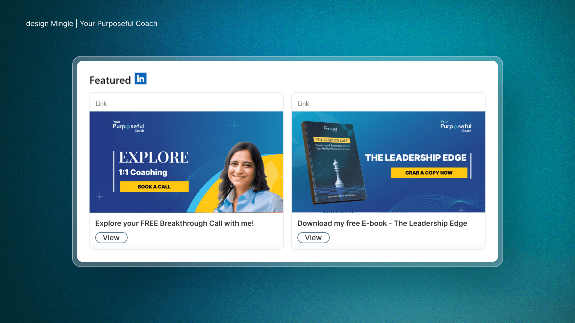 LinkedIn profile optimizaiton. LinkedIn featured card 