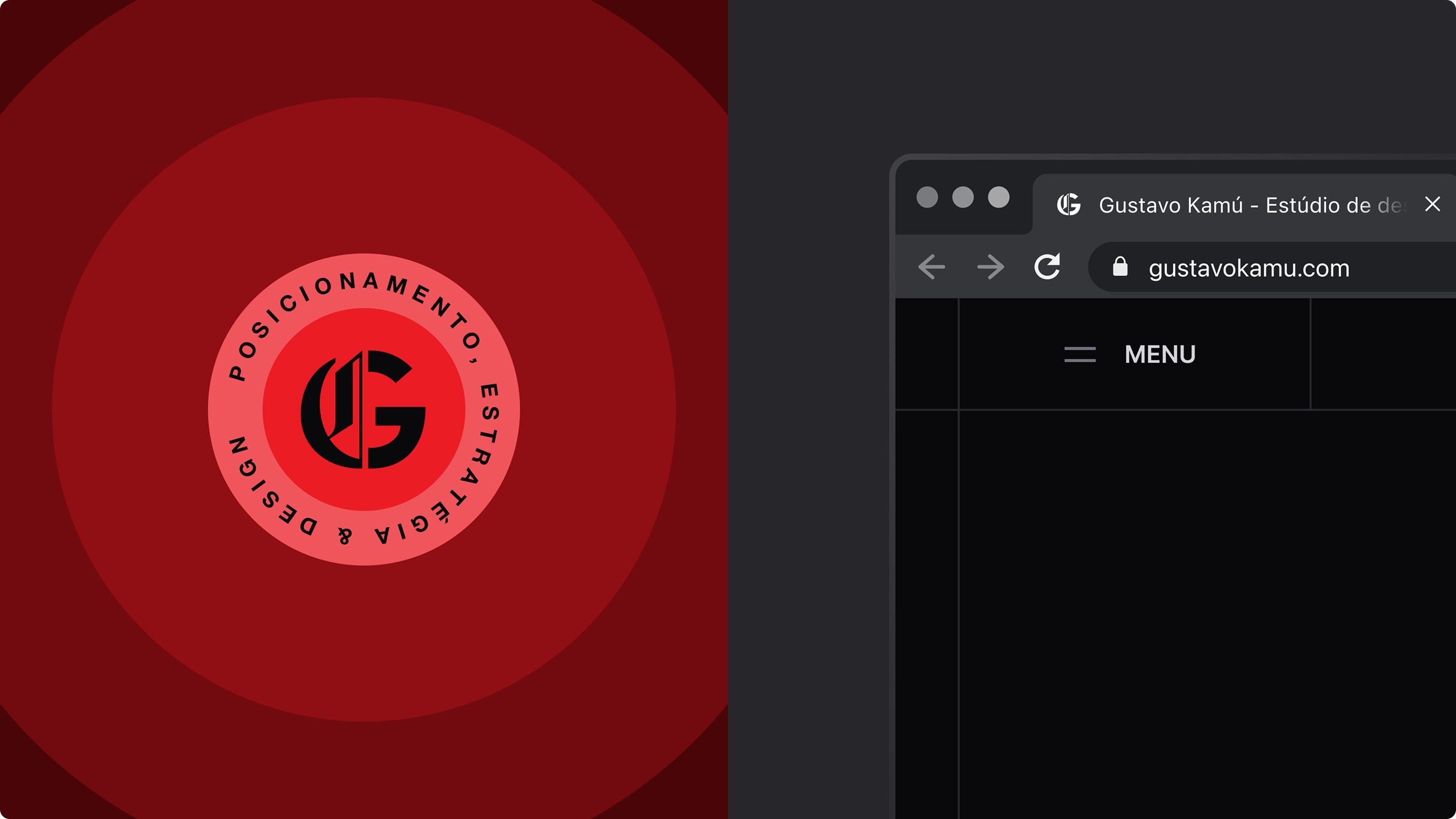 Mockup do site do Gustavo Kamú