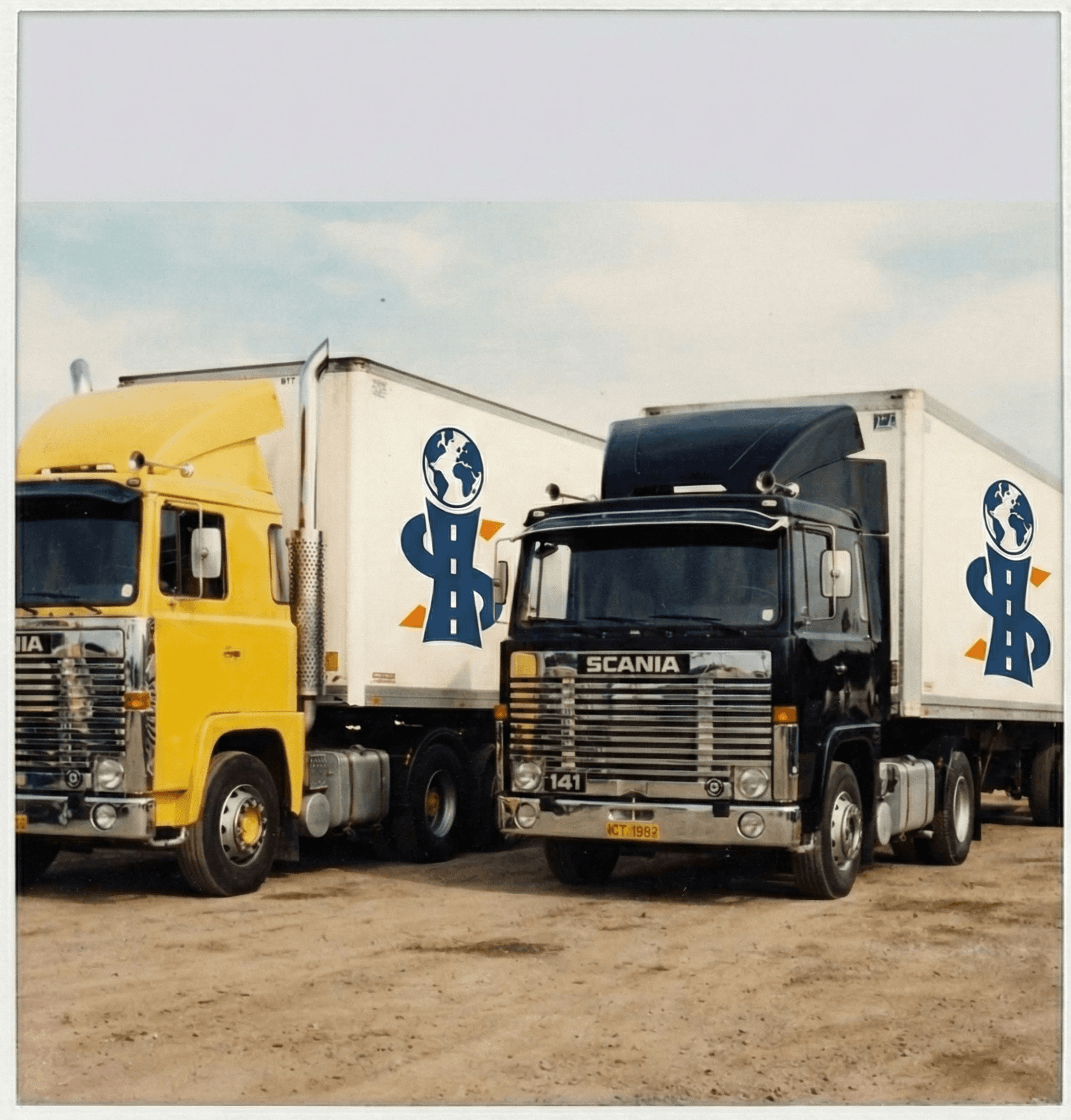 Trucks of a logistics company