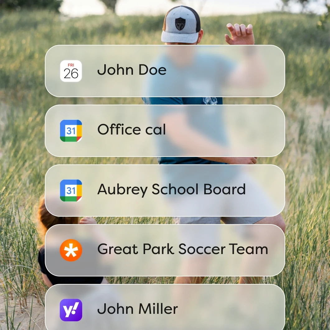 Skylight Assistant connected to Google Calendar showing a family's weekly schedule