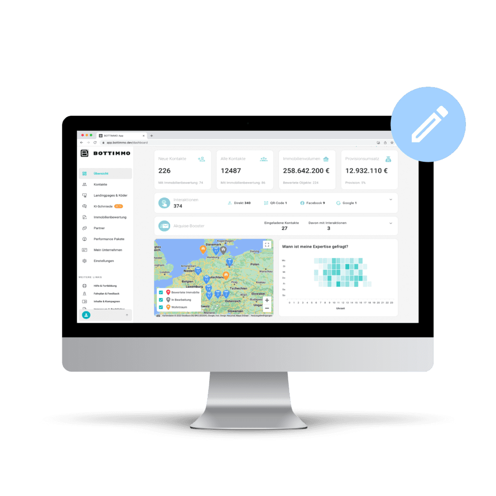 Laptop mit App Dashboard Vorschau