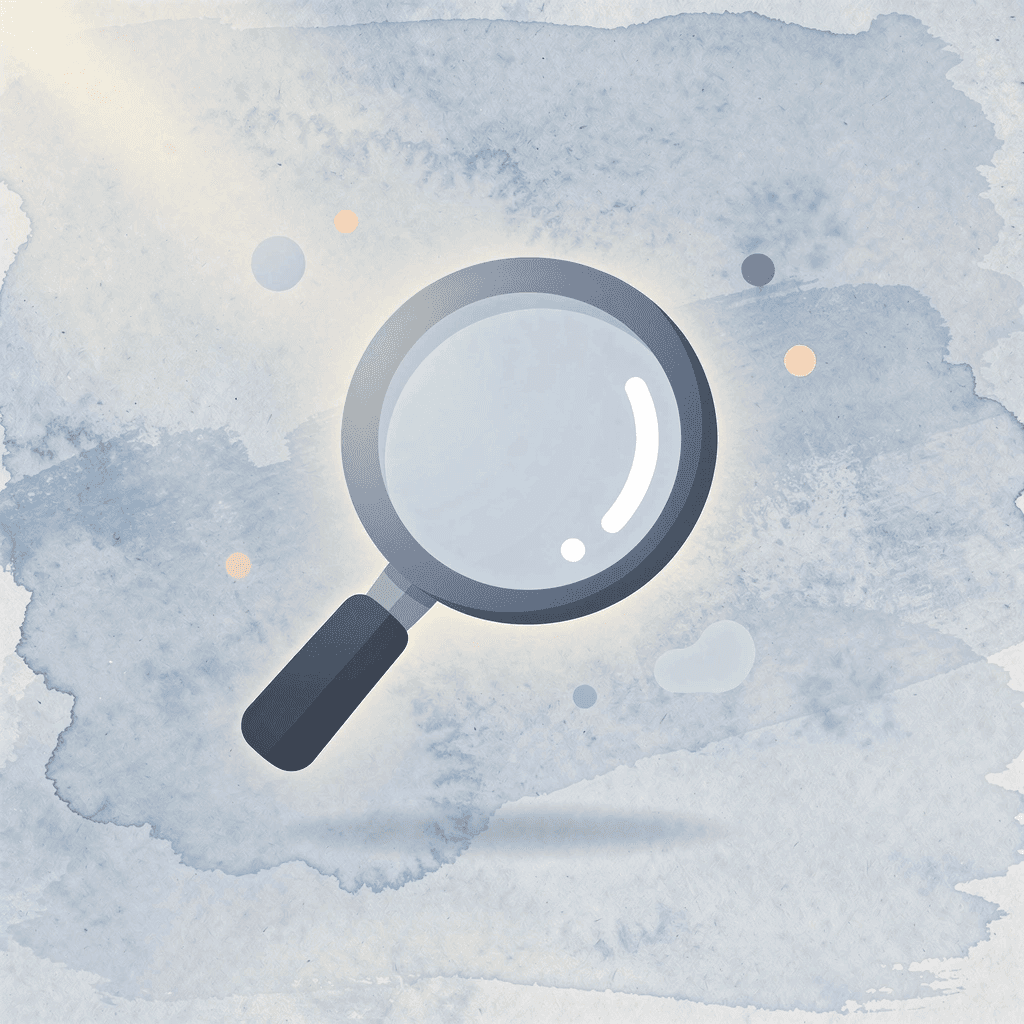 Magnifying glass icon representing identification of knowledge gaps