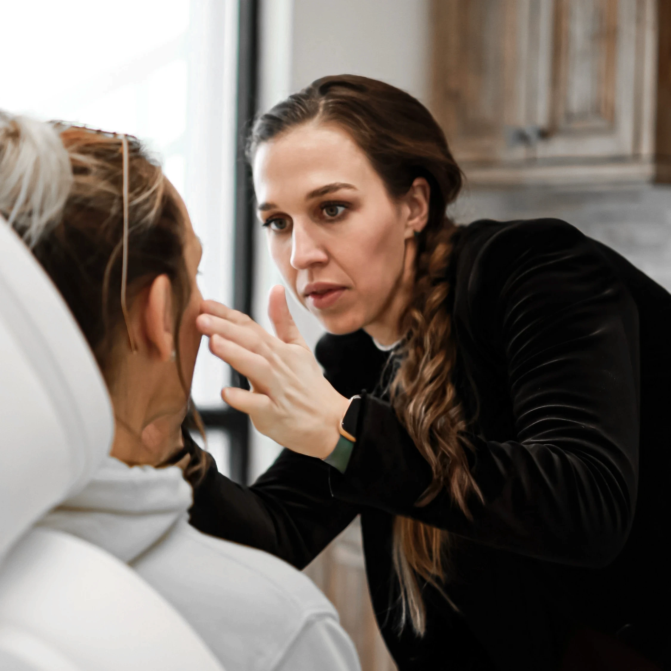 Chelsey Galipeau examining a patient