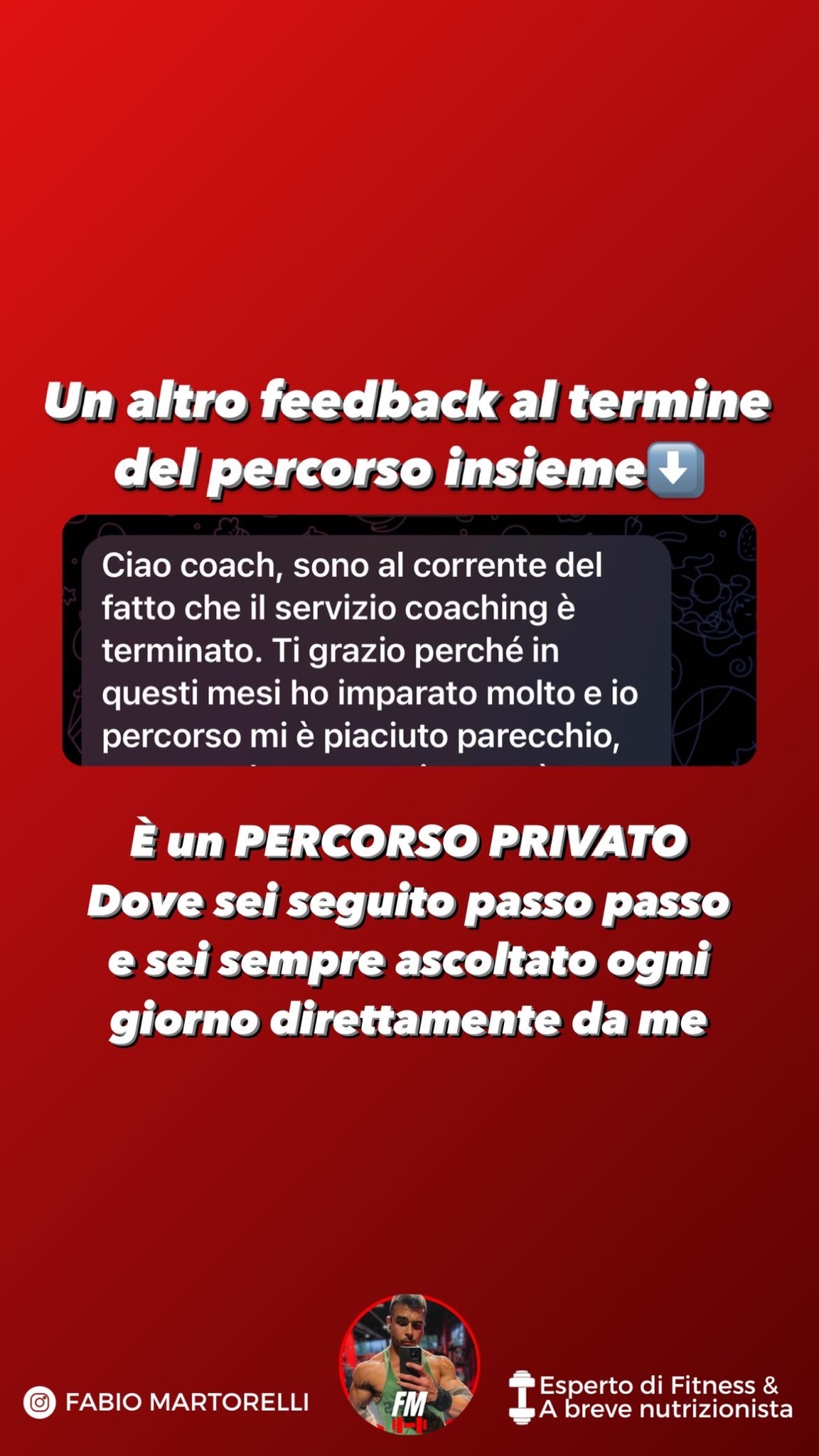 Testimonianza online coaching fabio martorelli