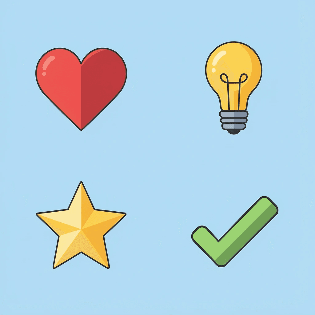 Four design approach icons representing humor, personalization, nostalgia, and family themes