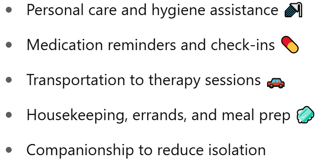 Typical Services Post-Rehab:
