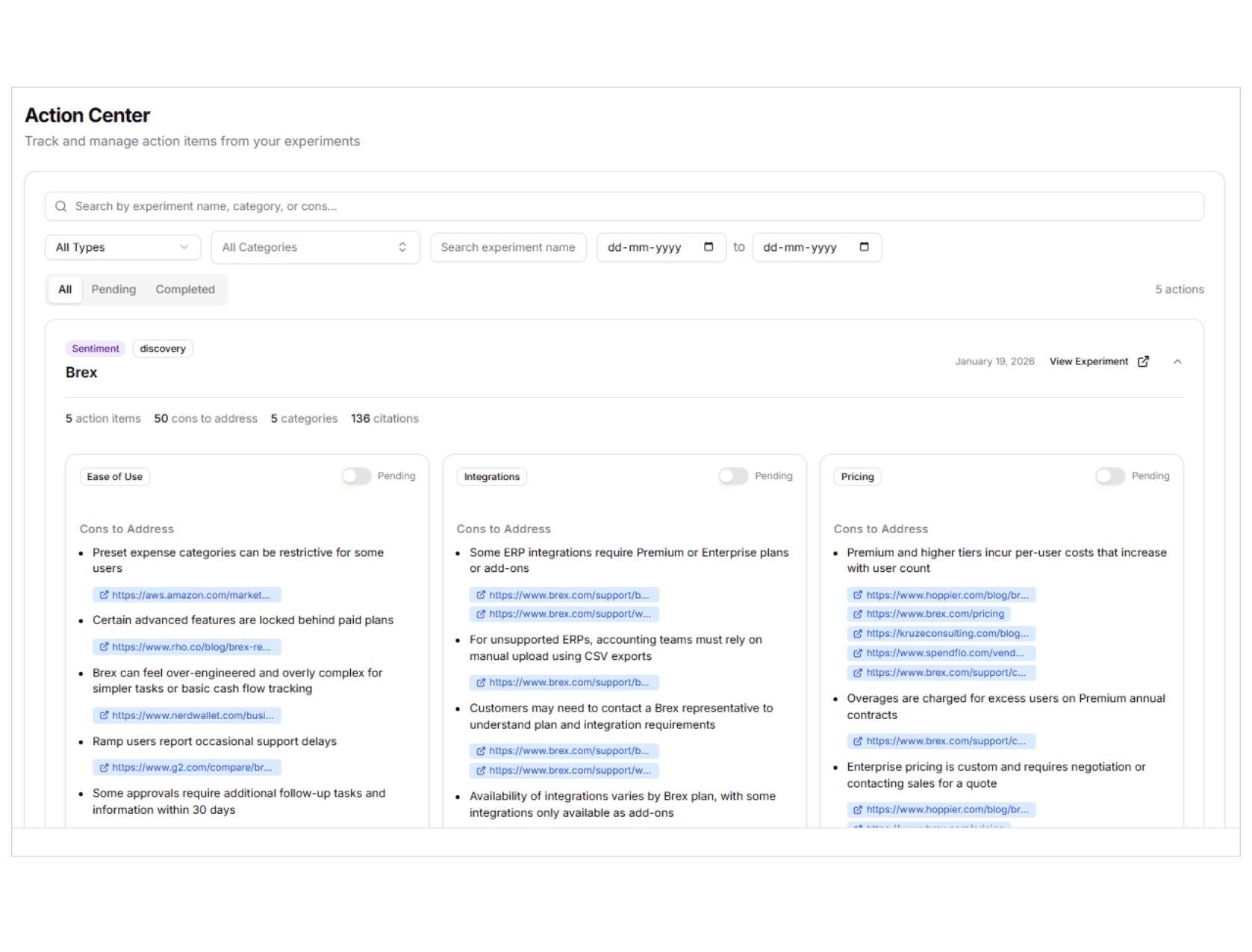 AI visibility platform with prioritized action items