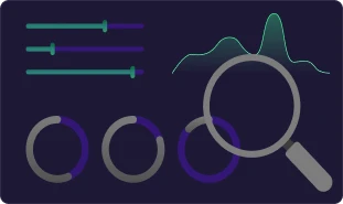 Data and a magnifying glass