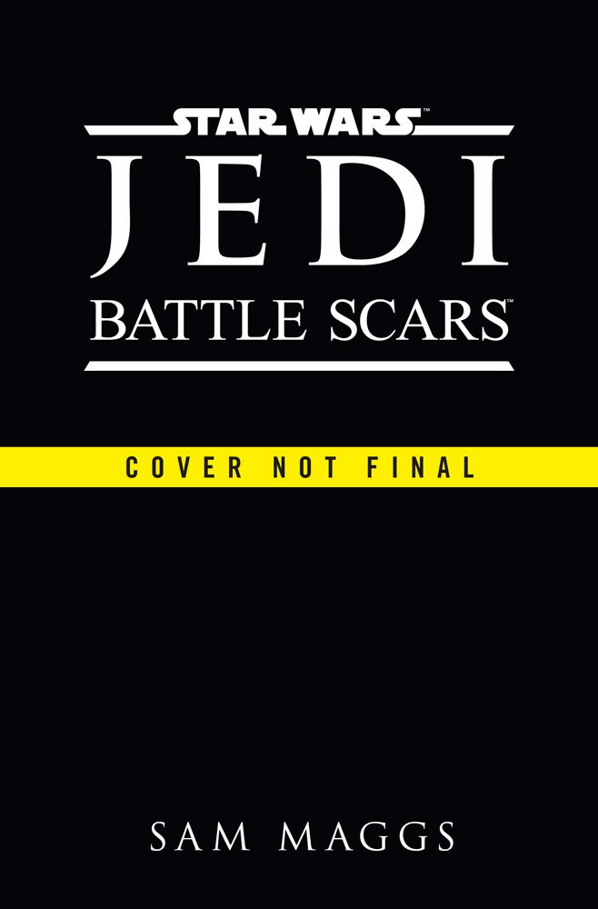 Temporary cover for Star Wars Jedi Battle Scars novel featuring the title logo on black