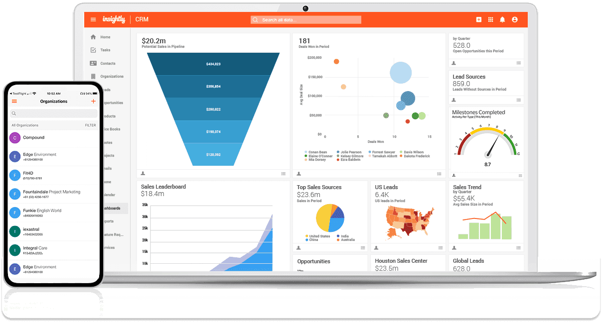 CRM pour les consultants Insightly CRM | Breakcold