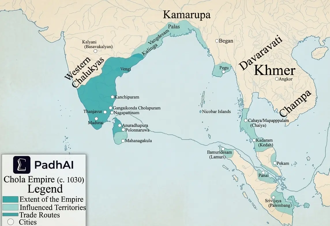 Extent of the Chola Empire Map