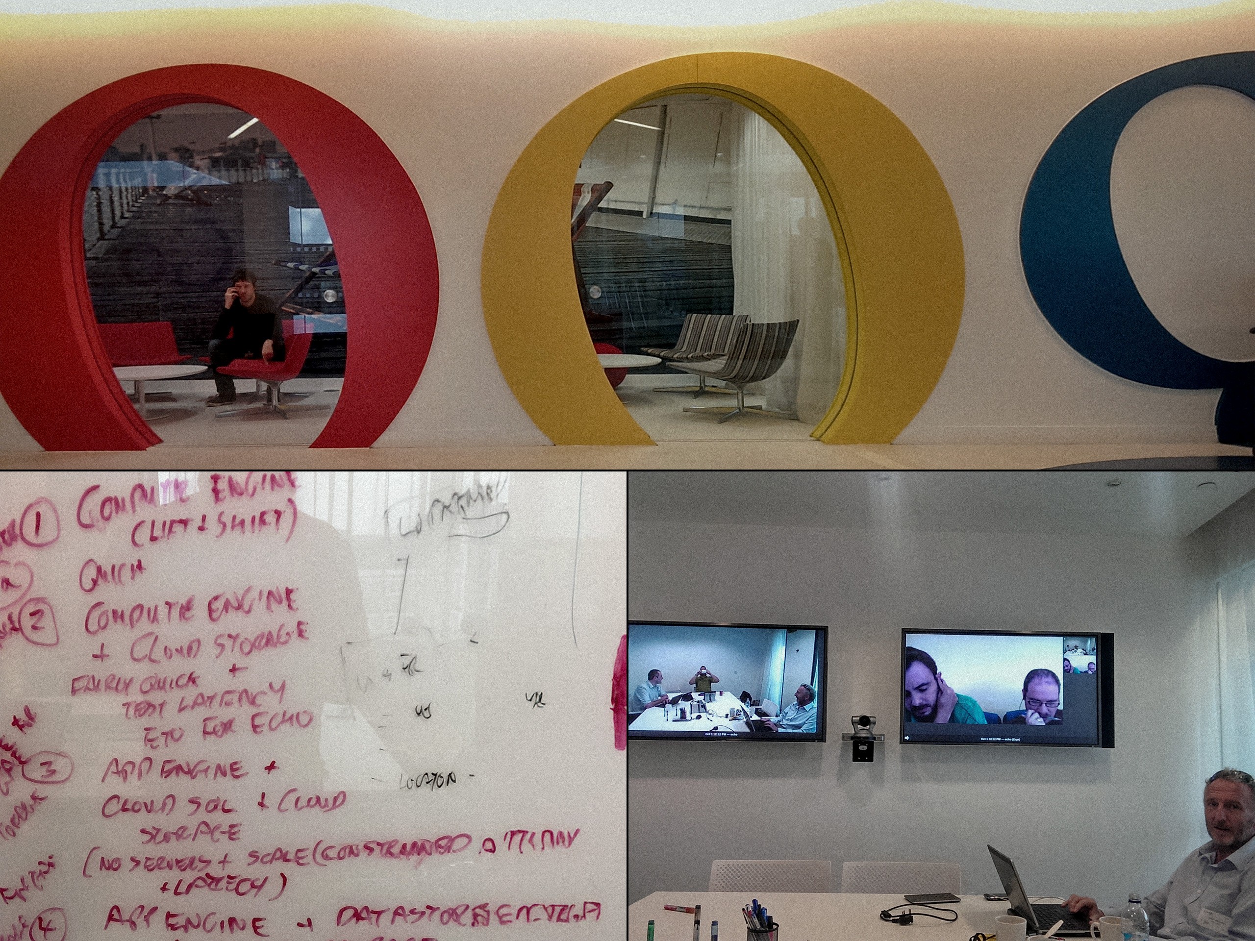 A set of photos for a google meeting in london headcuarters