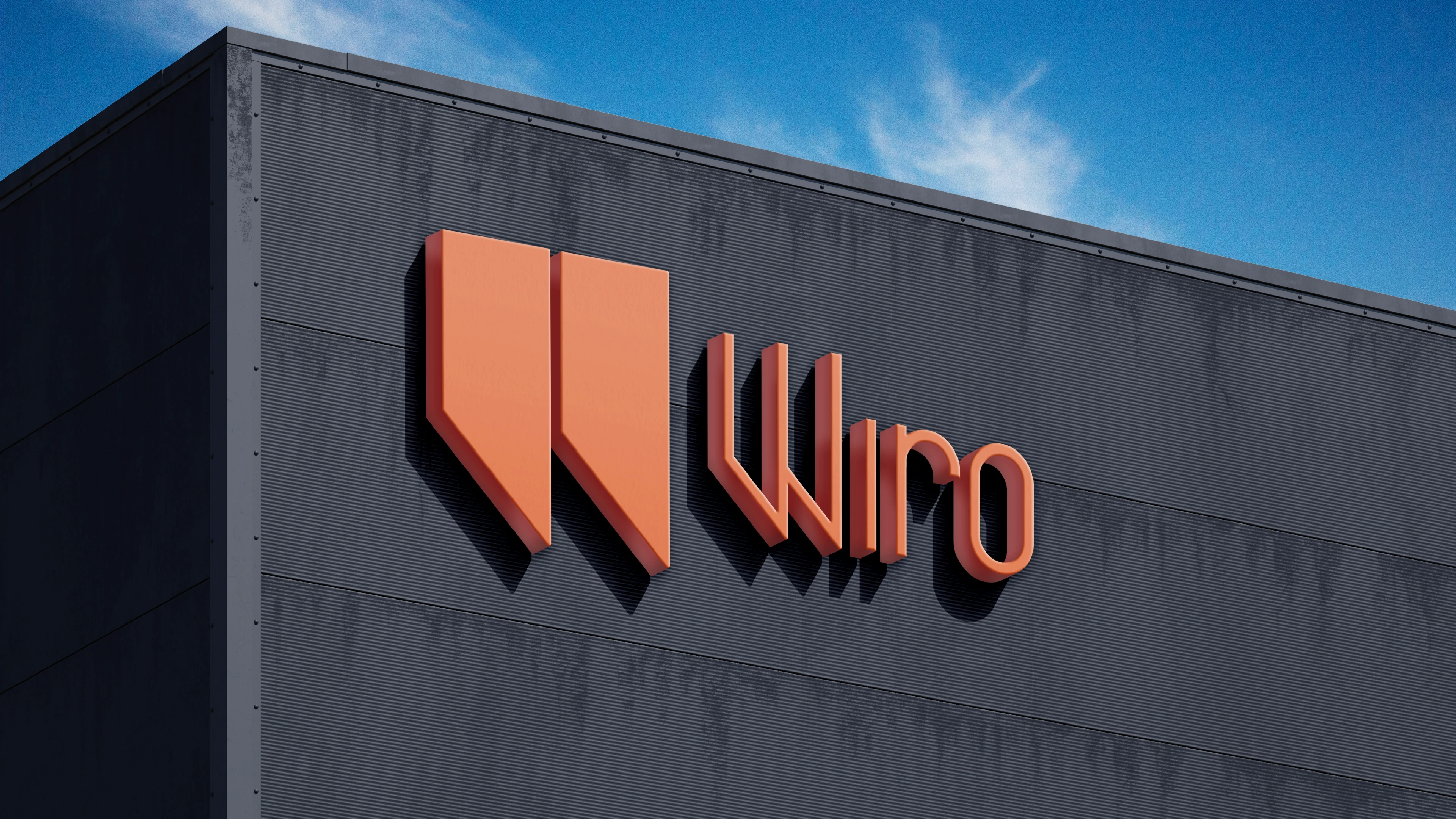 Nápis na zdi budovy firmy Wiro