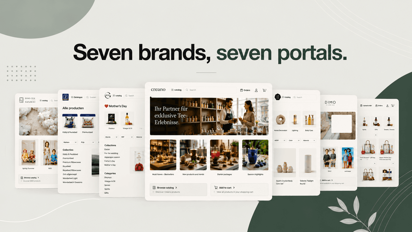 7 different Orderchamp Cloud B2B Portals