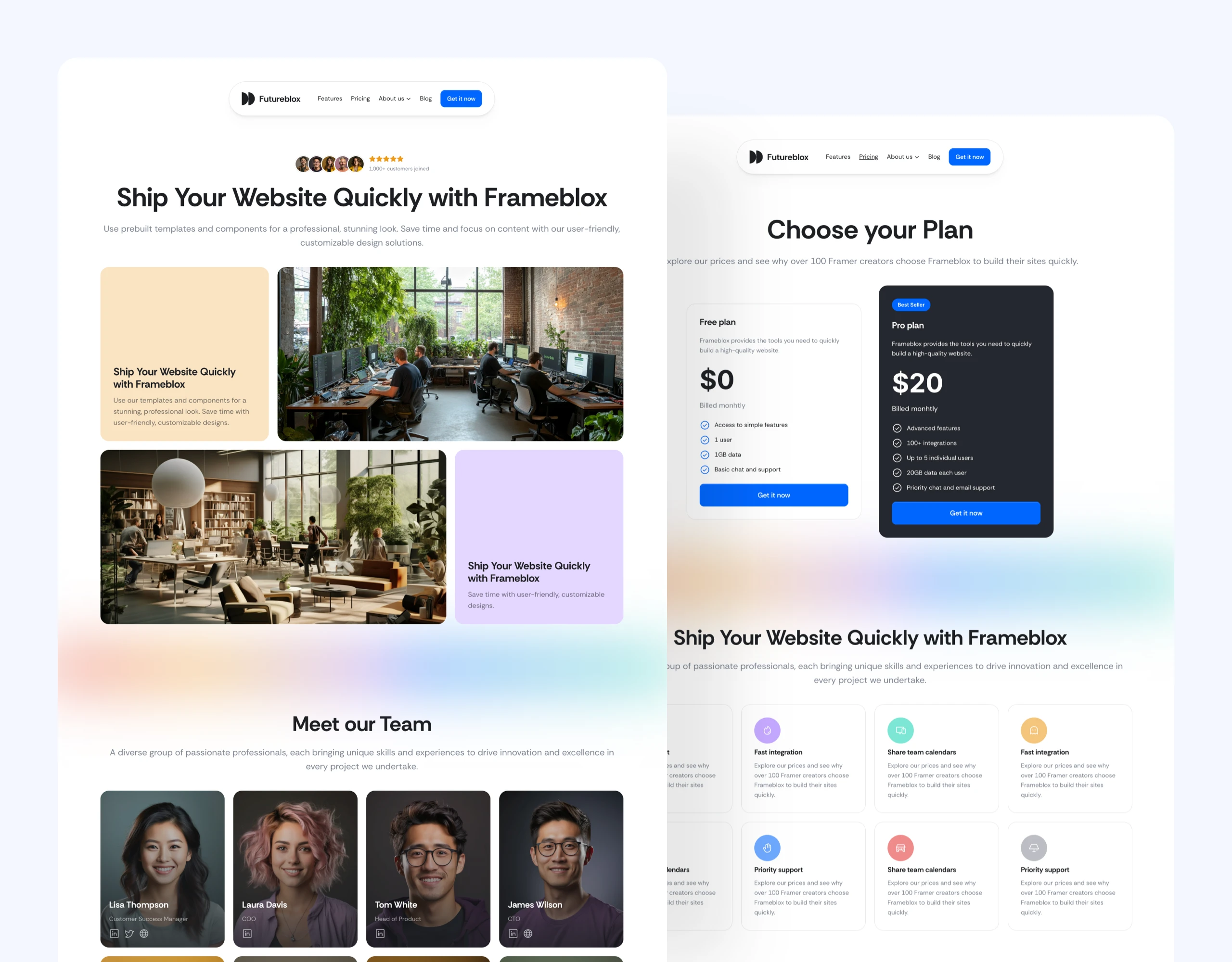 Futureblox Framer Website Template